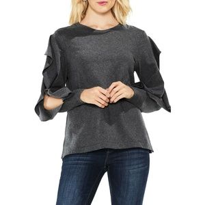 Two by Vince Camuto Ruffled Split Sleeve Top L